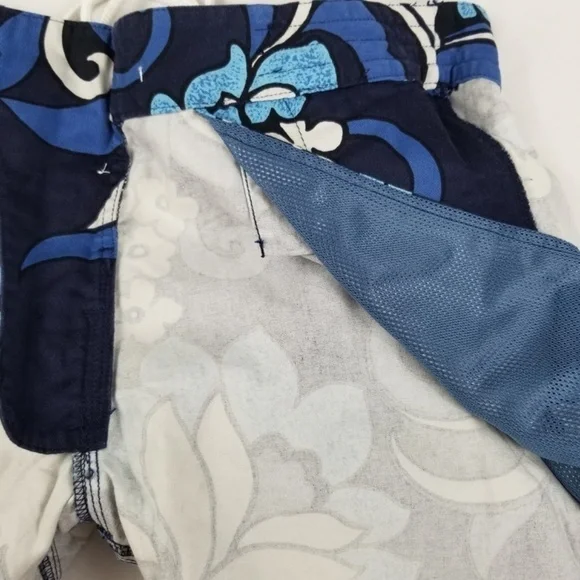 HOBIE BY HURLEY-  Men’s Size 32 Hybrid COTTON WALK/BOARD SHORTS- Floral Blue - Picture 11 of 14